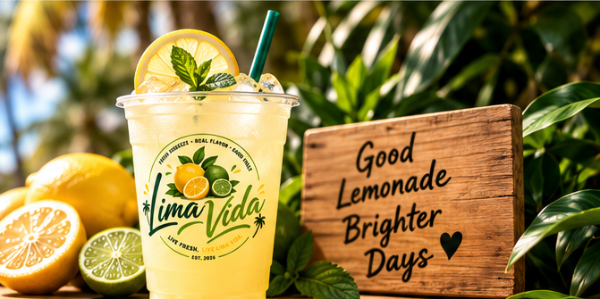Lima Vida lemonade with fresh citrus